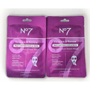 No7 Lift Luminate Restore Renew Triple Action Sheet Mask 2Pk